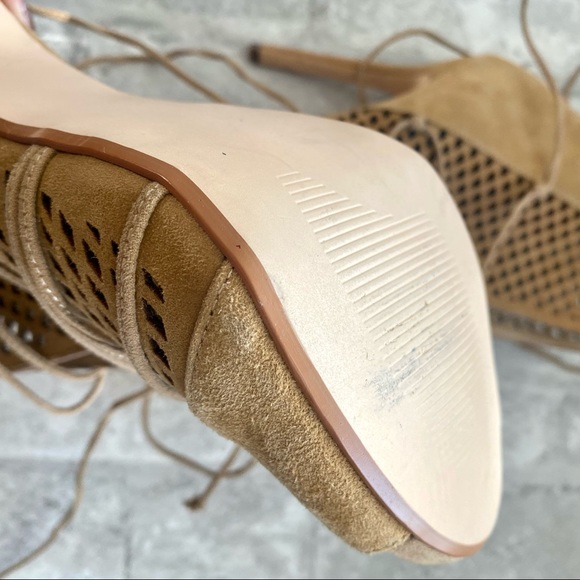 STEVE MADDEN Cognac Tan Brown Heeled Booties with laces MADDYE - Picture 6 of 9